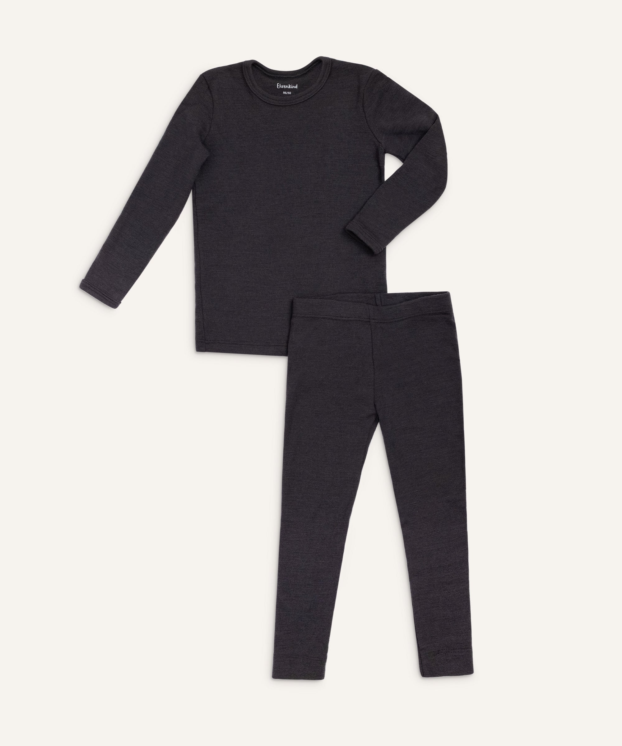 Merino Wollunterwäsche Kinder Set - Thermounterwäsche Mit Langarm Shirt, Hose & Mütze