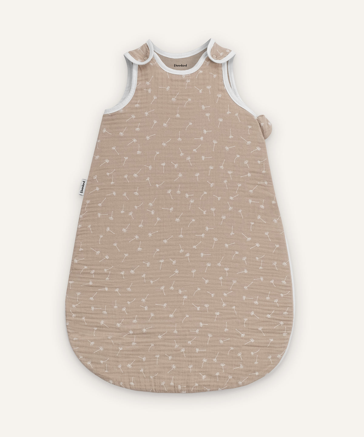 Musselin-Babyschlafsack 0.5 TOG in Beige.
