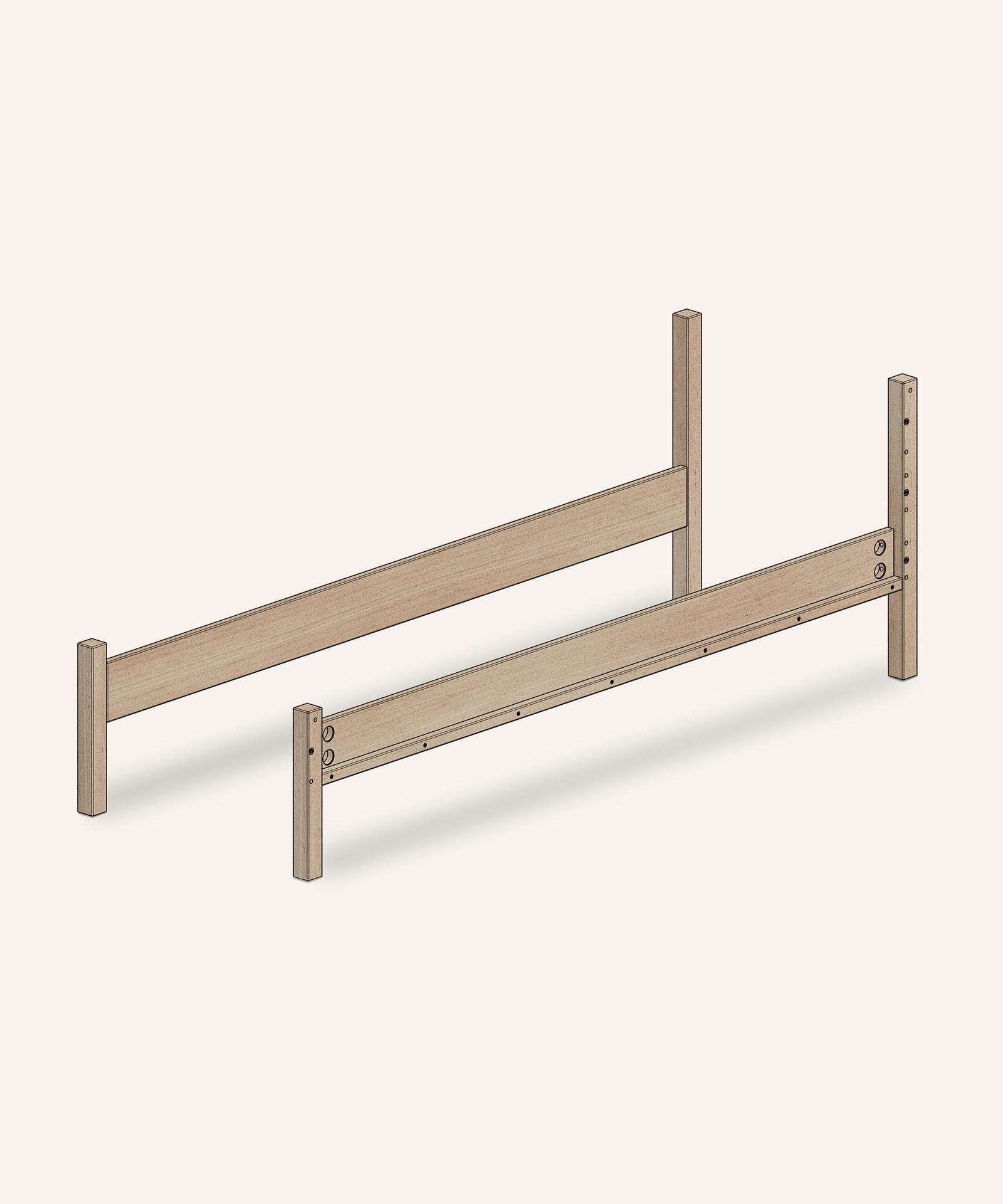 Rückbau-Set Familienbett  |  Birke