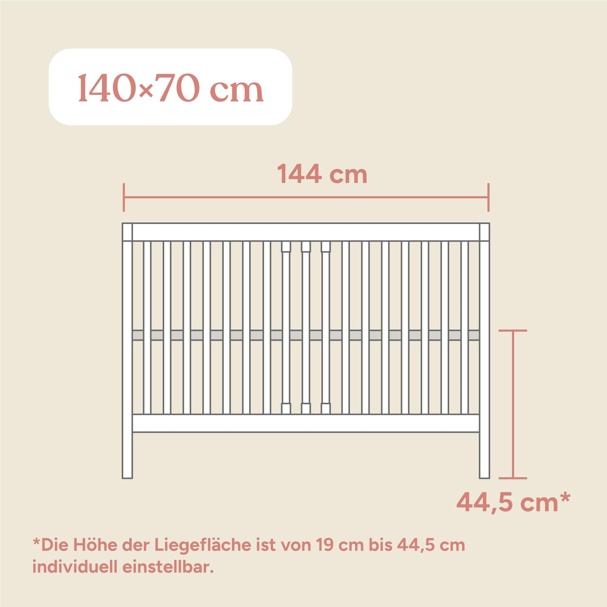 Bundle Babybett Pur + Matratze | 70x140 cm