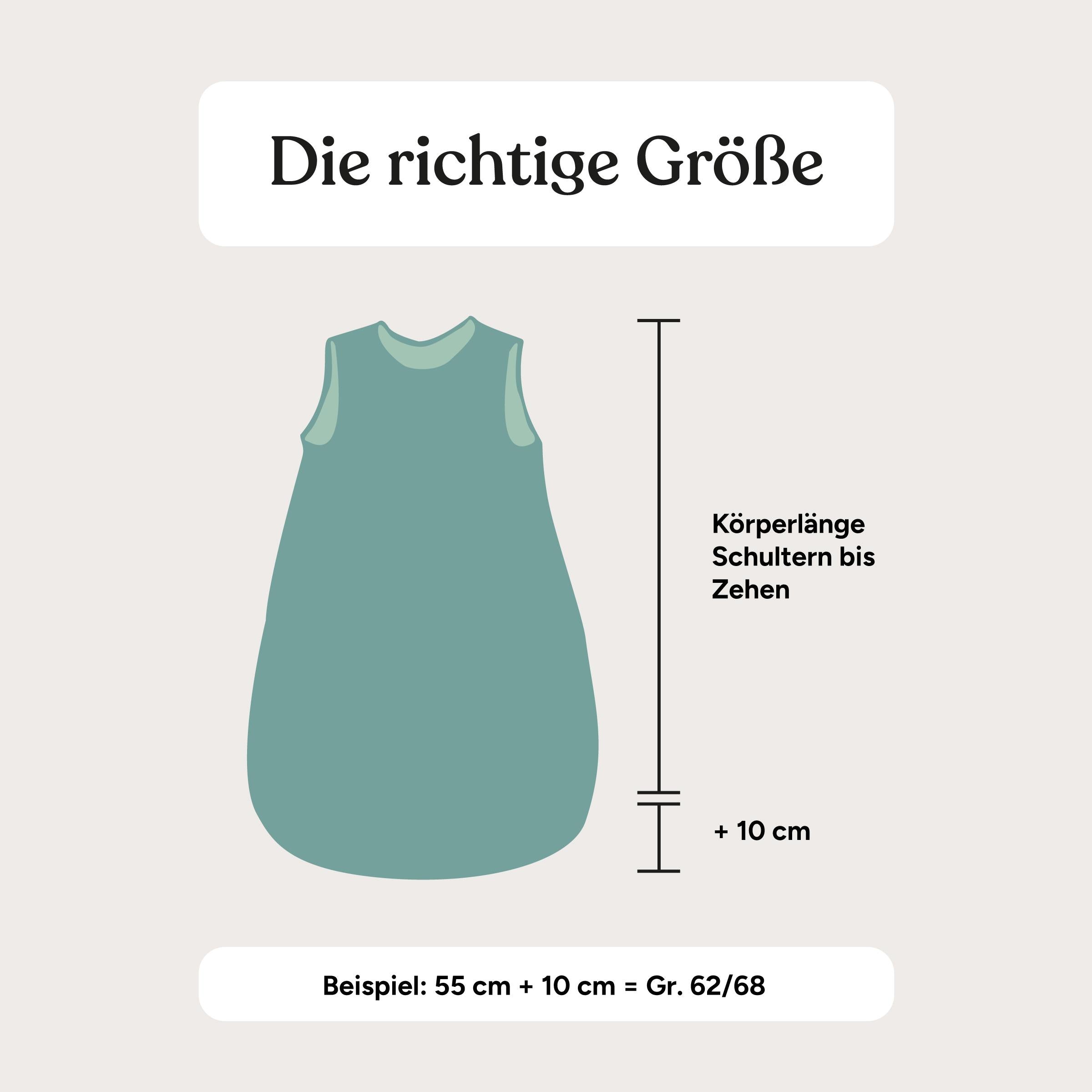 Babyschlafsack | ganzjährig | Taupe mit Sternen | 62/68