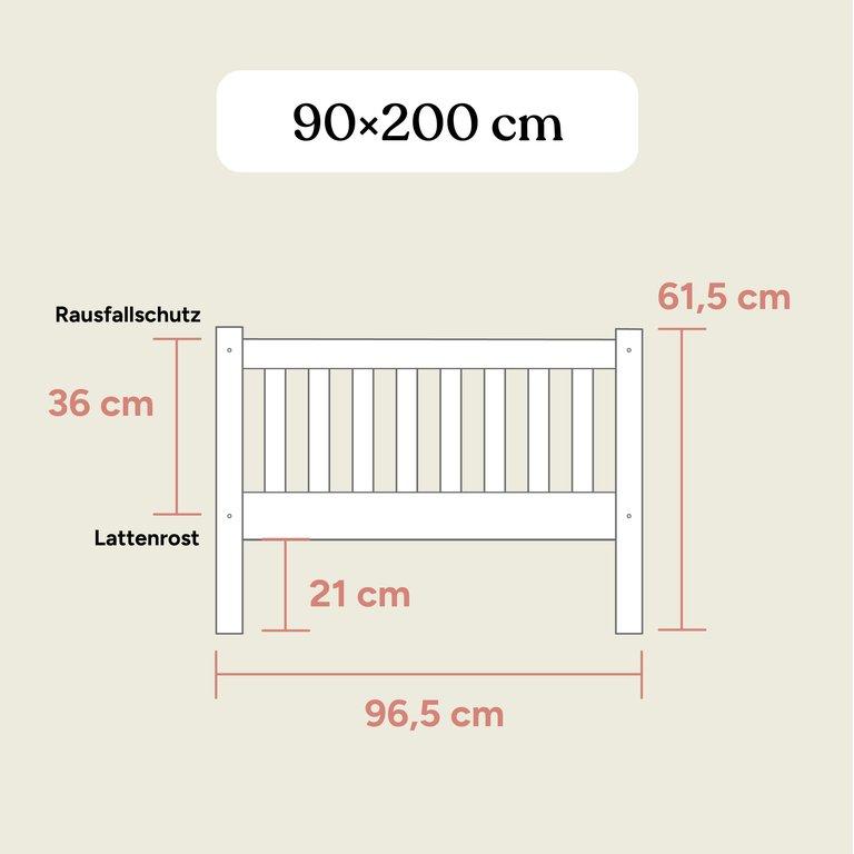 Kinderbett Livo | 90x200 cm | Buche Weiß