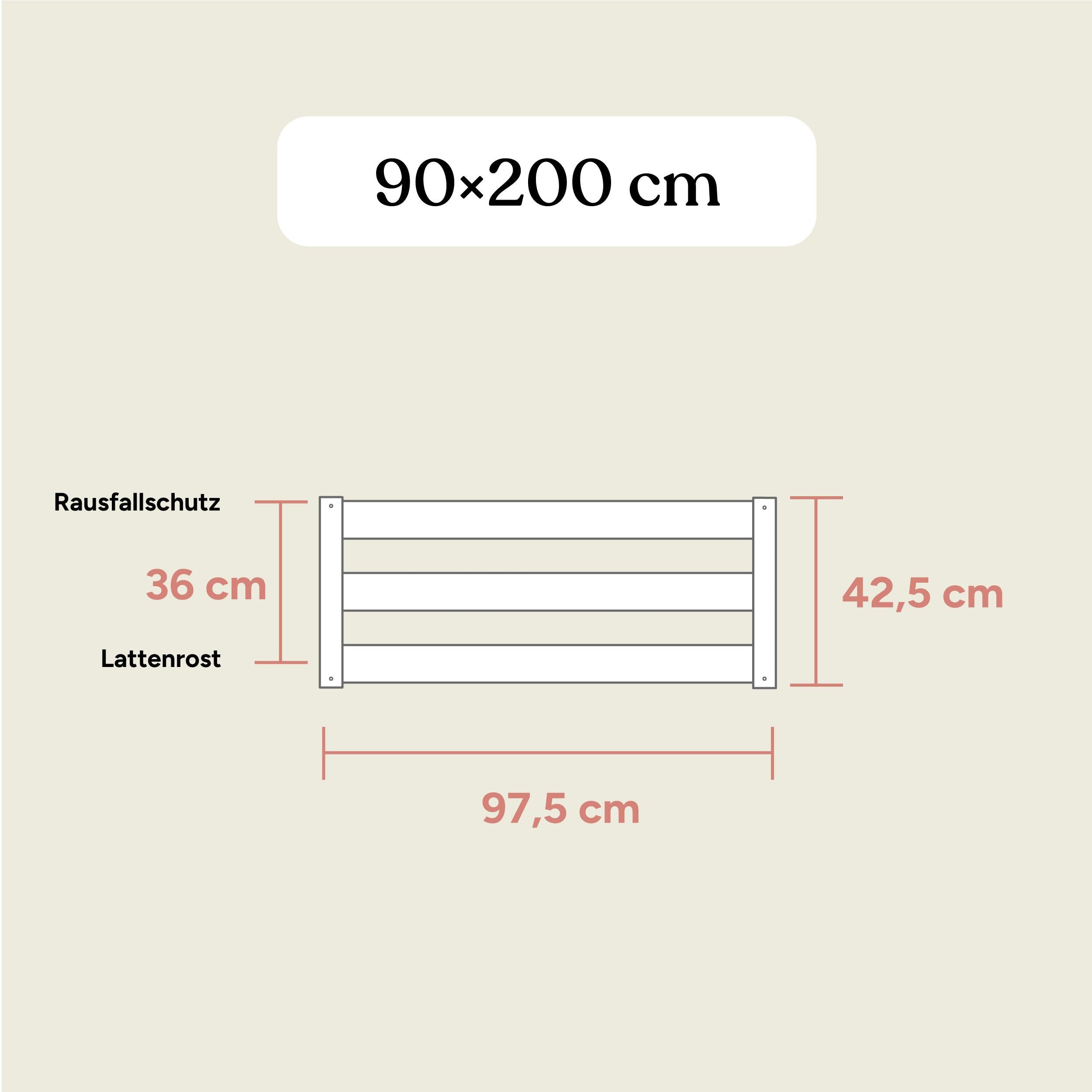 Bodenbett Sona | 90x200 cm | Kiefer Natur