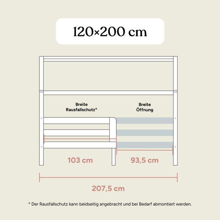 Hausbett Sona | 120x200 cm | Kiefer Weiß