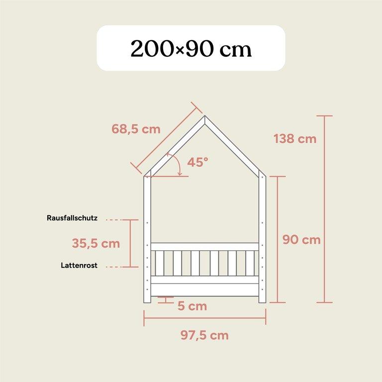 Hausbett Lille | 90x200 cm | Kiefer Natur