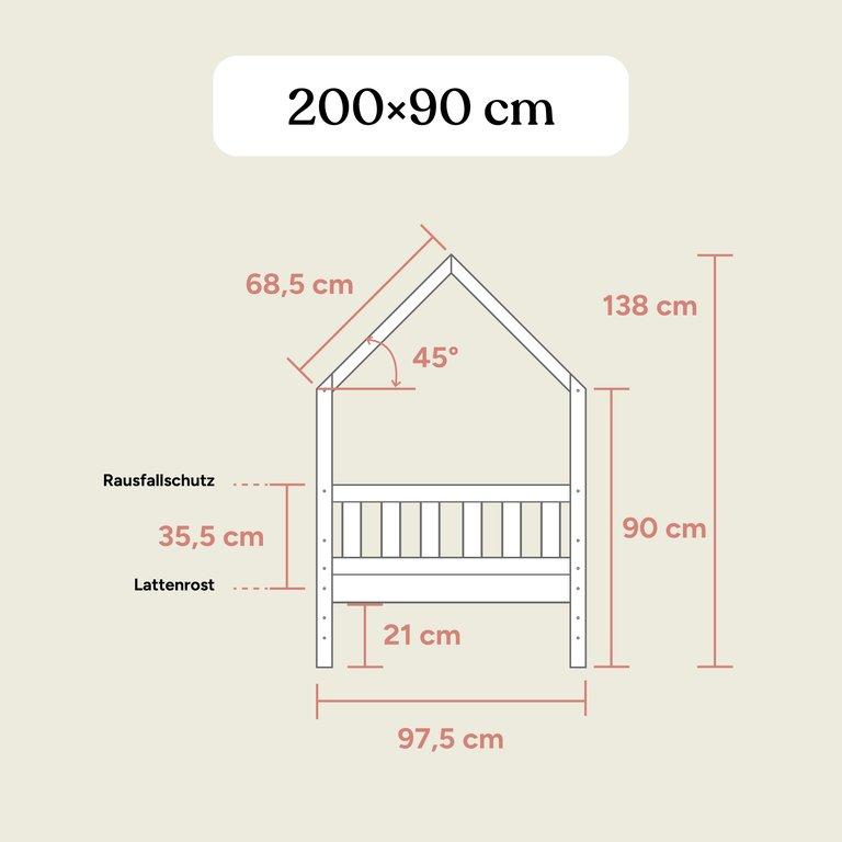 Hausbett Lille | 90x200 cm | Kiefer Natur