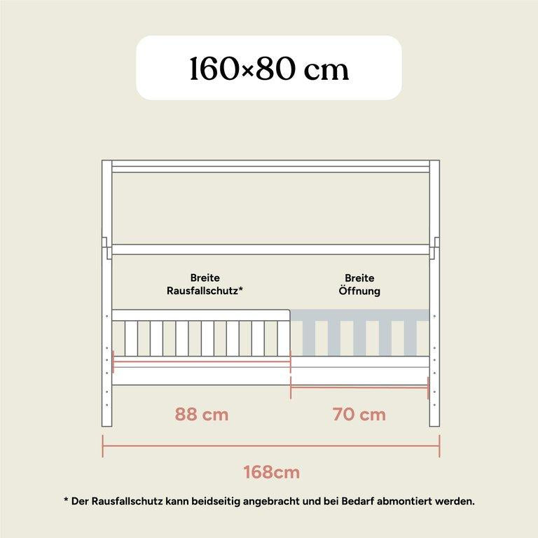 Hausbett Lille | 80x160 cm | Kiefer Natur