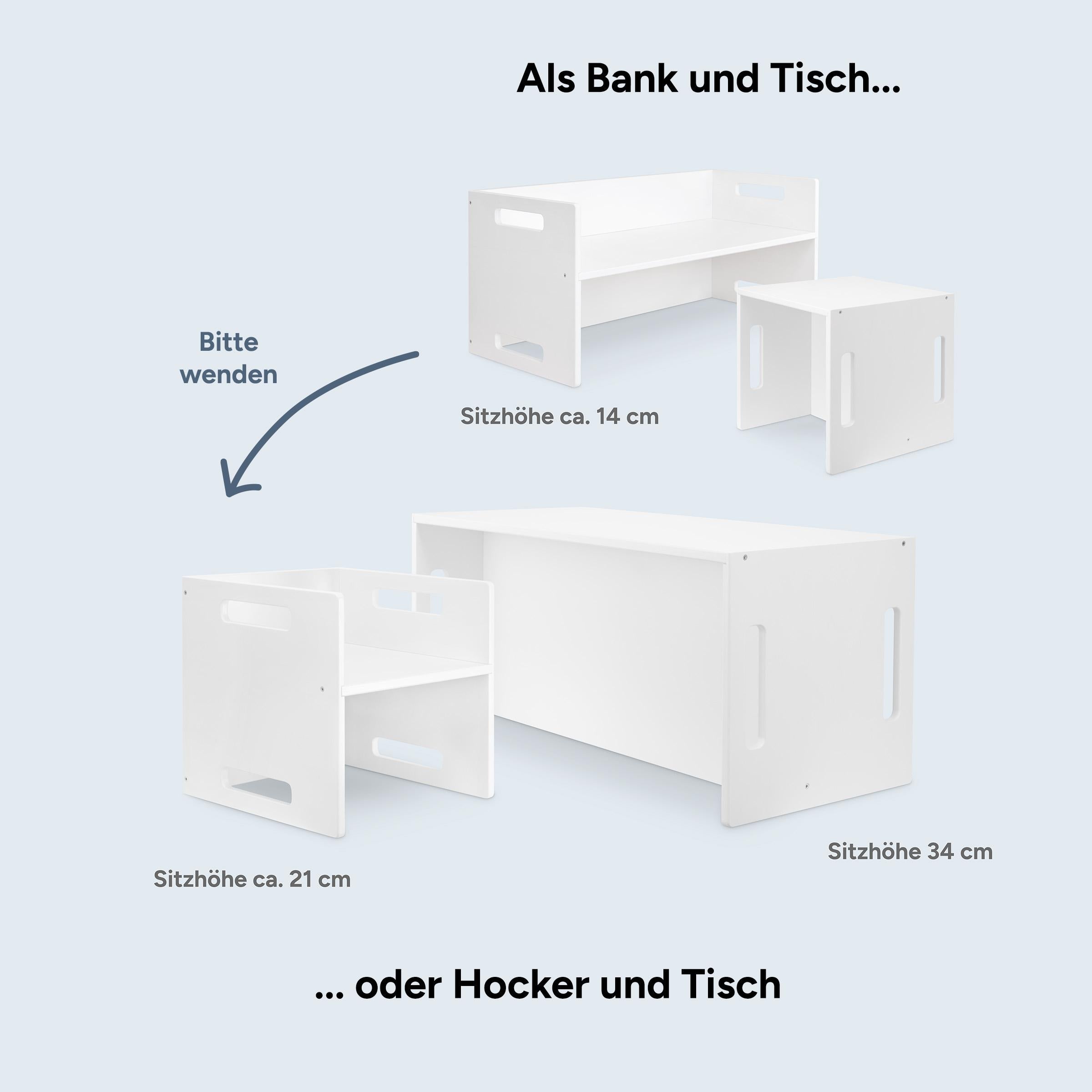 Hocker | Birkenschichtholz (Weiß Lackiert) | 4671