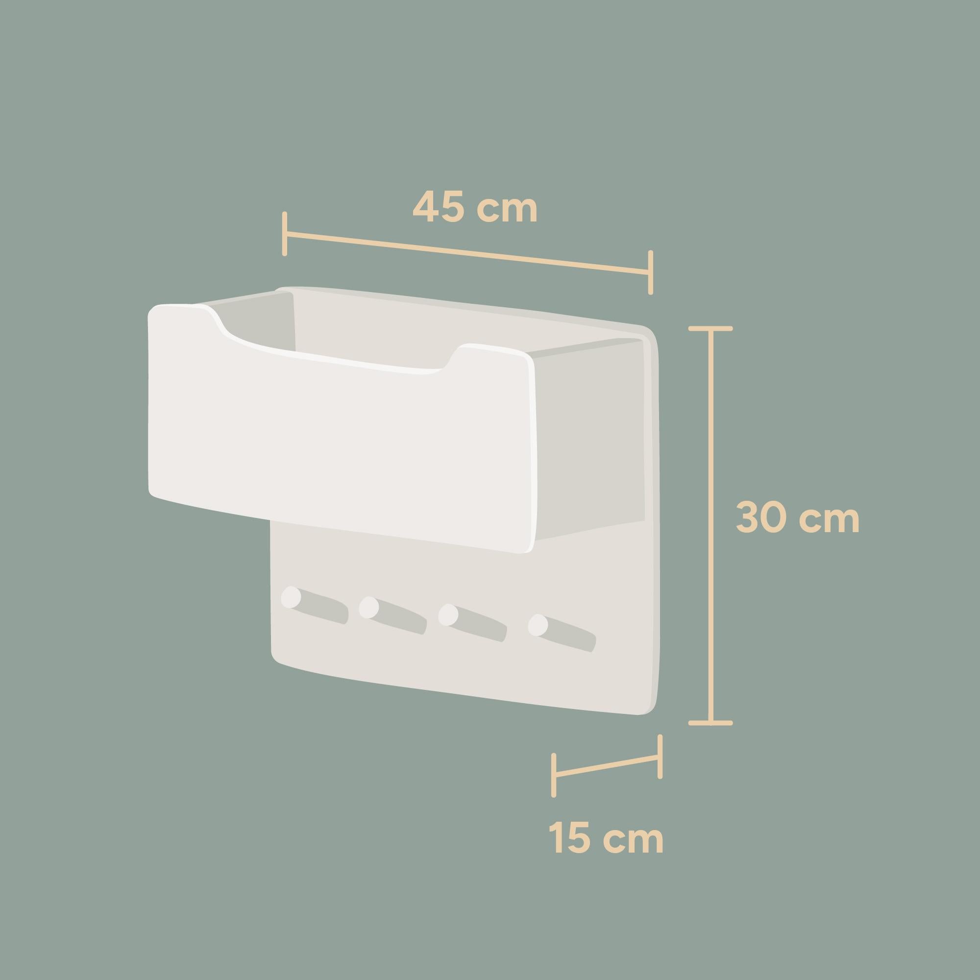 Kindergarderobe | 45 cm | Ohne Sichtfenster | Birkenschichtholz (Transparent Lackiert)