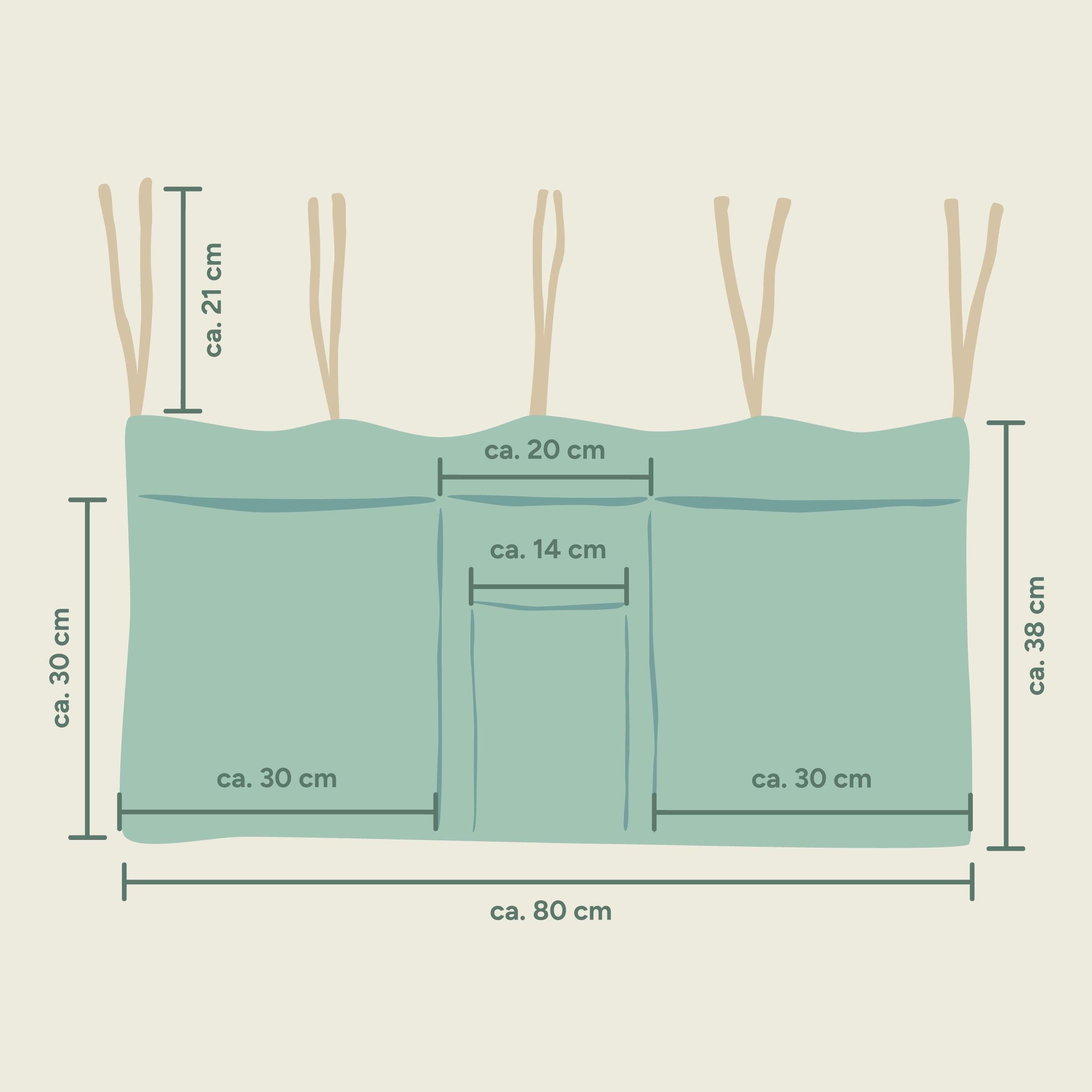 Bett Organizer | Hellgrau | 80x38 cm