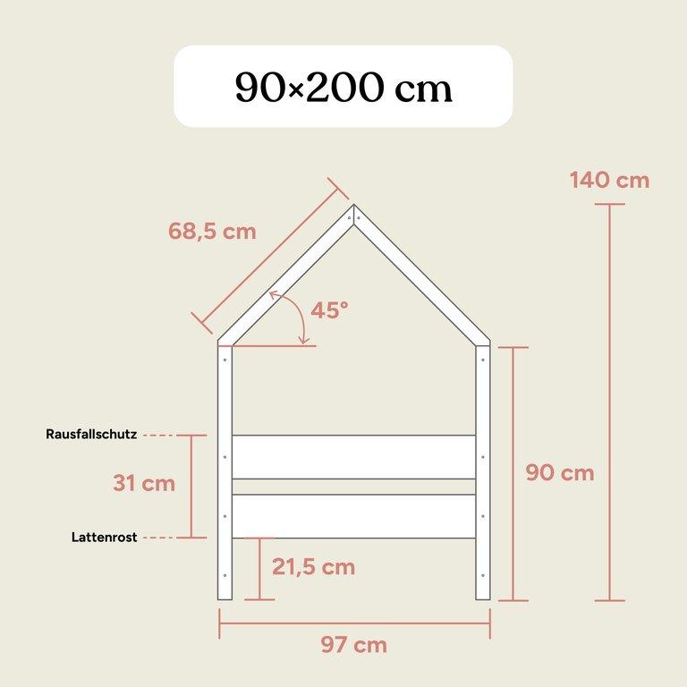 Hausbett Nova | Buche Weiß | 90x200 cm