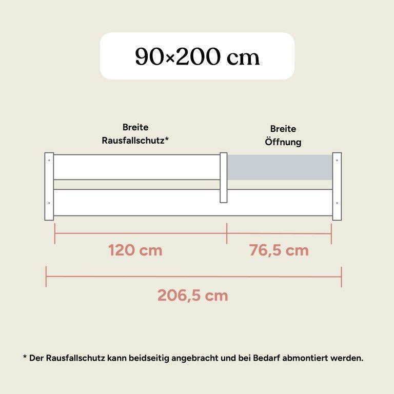 Bodenbett Nova | Buche Weiß | 90x200 cm