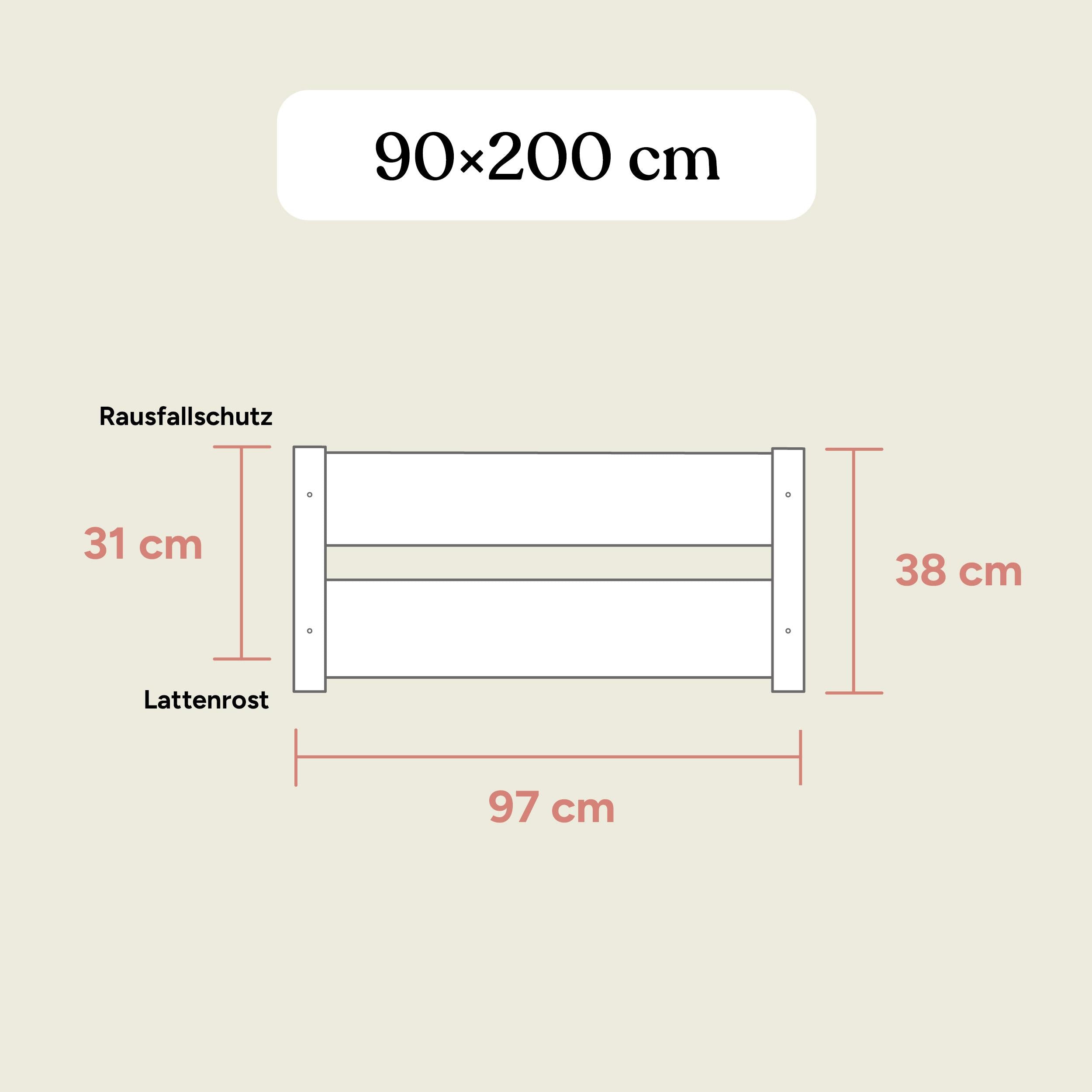 Bodenbett Nova | Buche Weiß | 90x200 cm