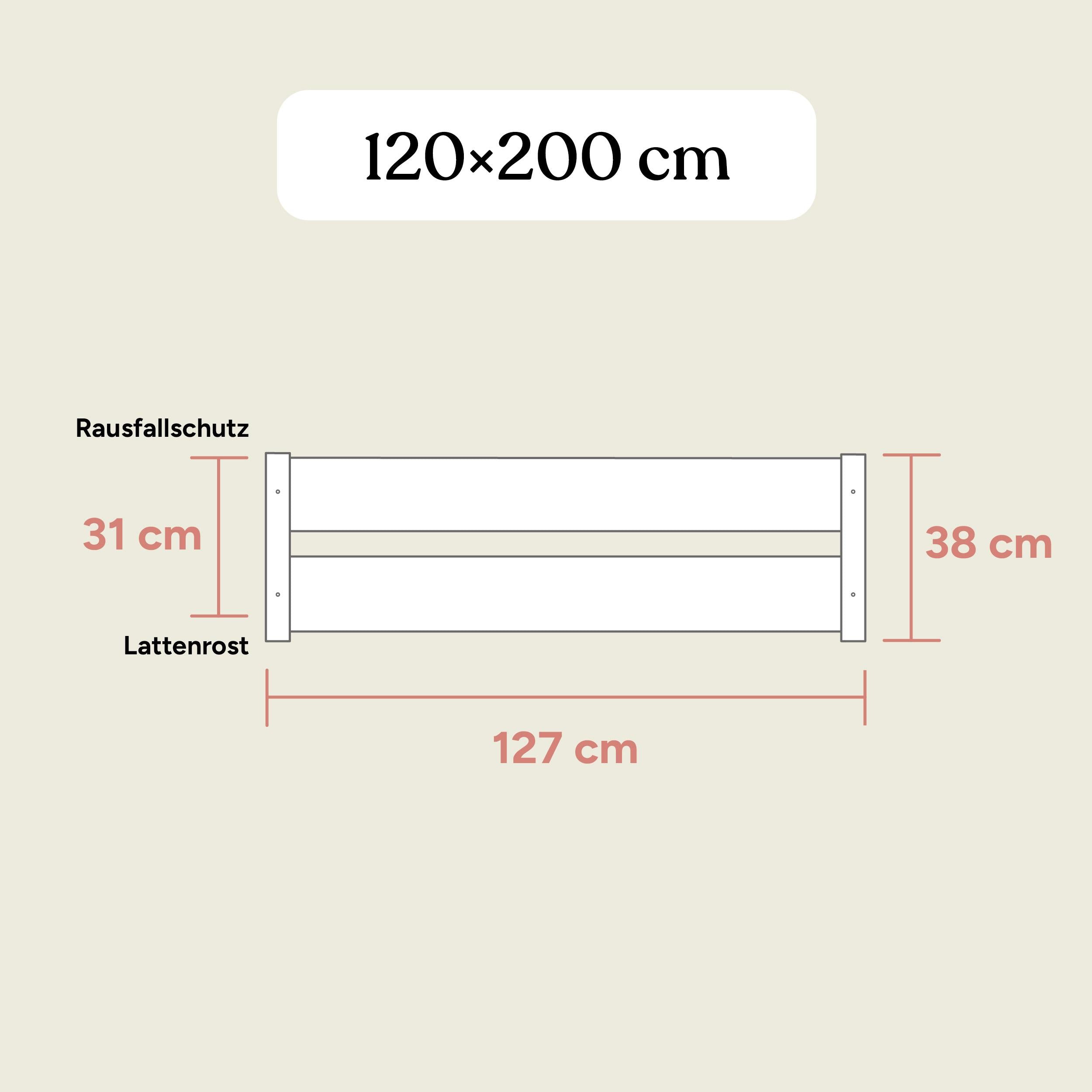 Bodenbett Nova | Buche Natur | 120x200 cm