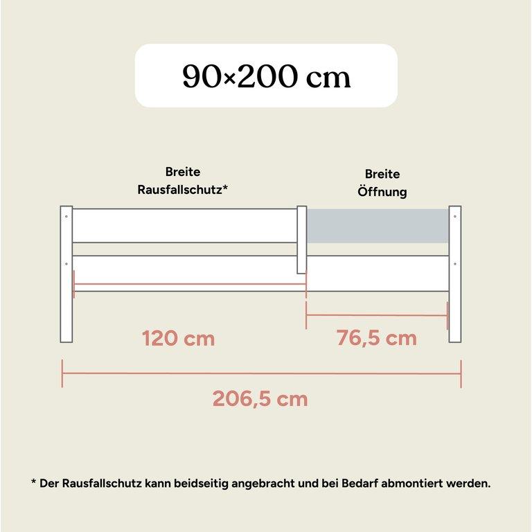 Kinderbett Nova | Buche Weiß | 90x200 cm