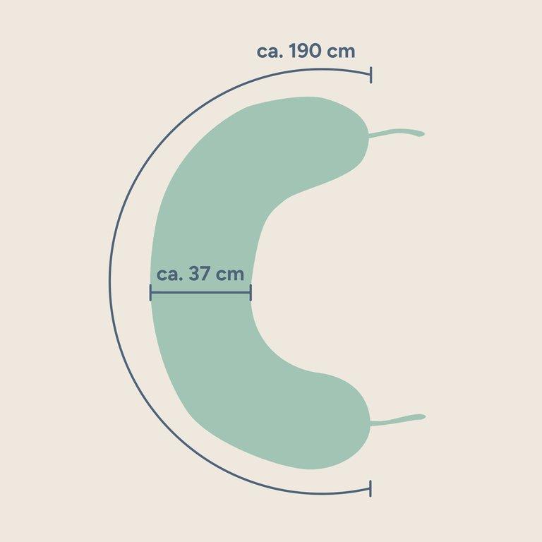 Stillkissen | Musselin Beige | 190 cm | Mikroperlen