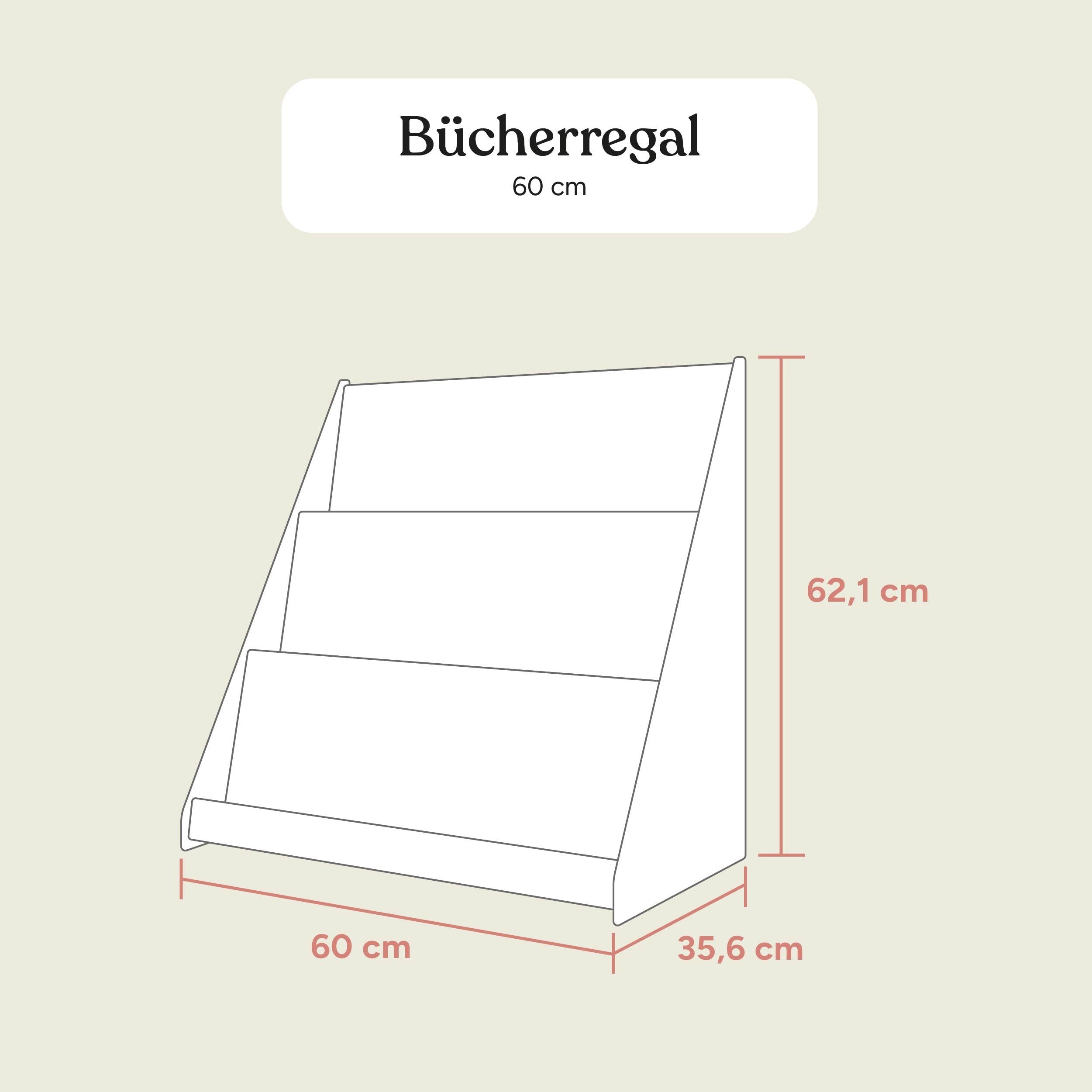 Bücherregal | Kiefer Natur | 60 cm