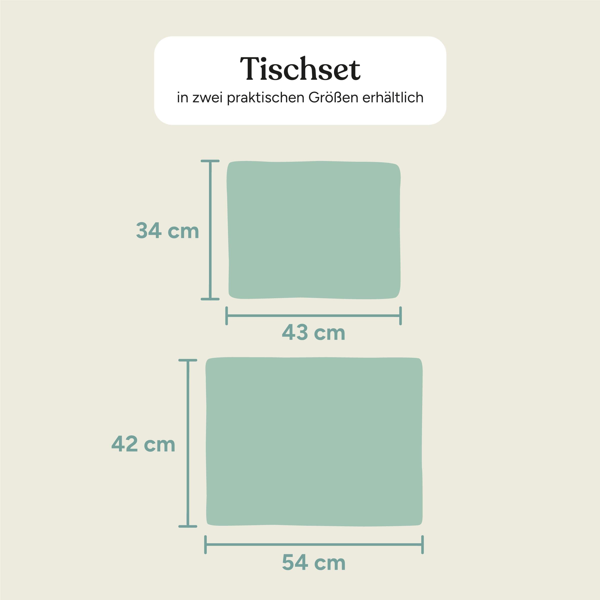 Tischset | 43x34 cm | 2-er Set | Salbeiweiß