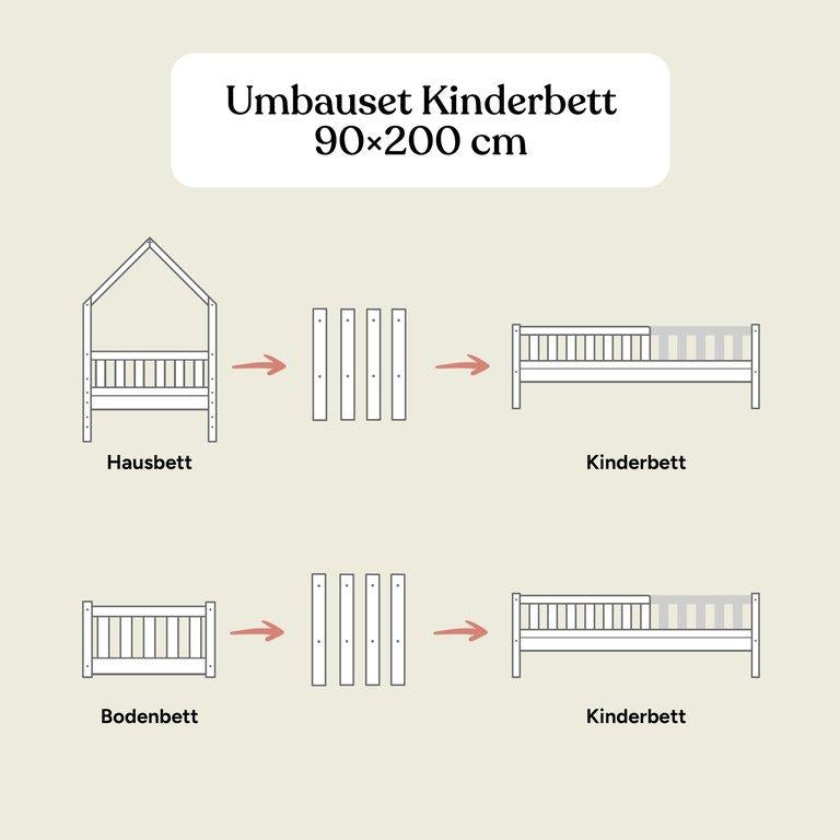 Umbauset Kinderbett Lille | Kiefer Weiß
