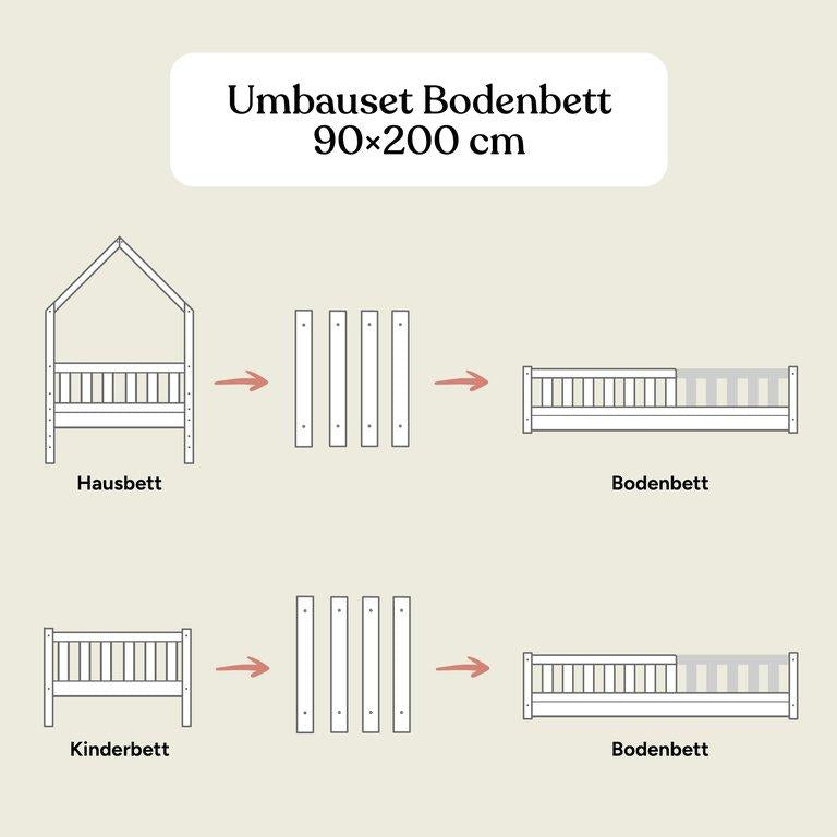 Umbauset Bodenbett Lille | Kiefer Natur