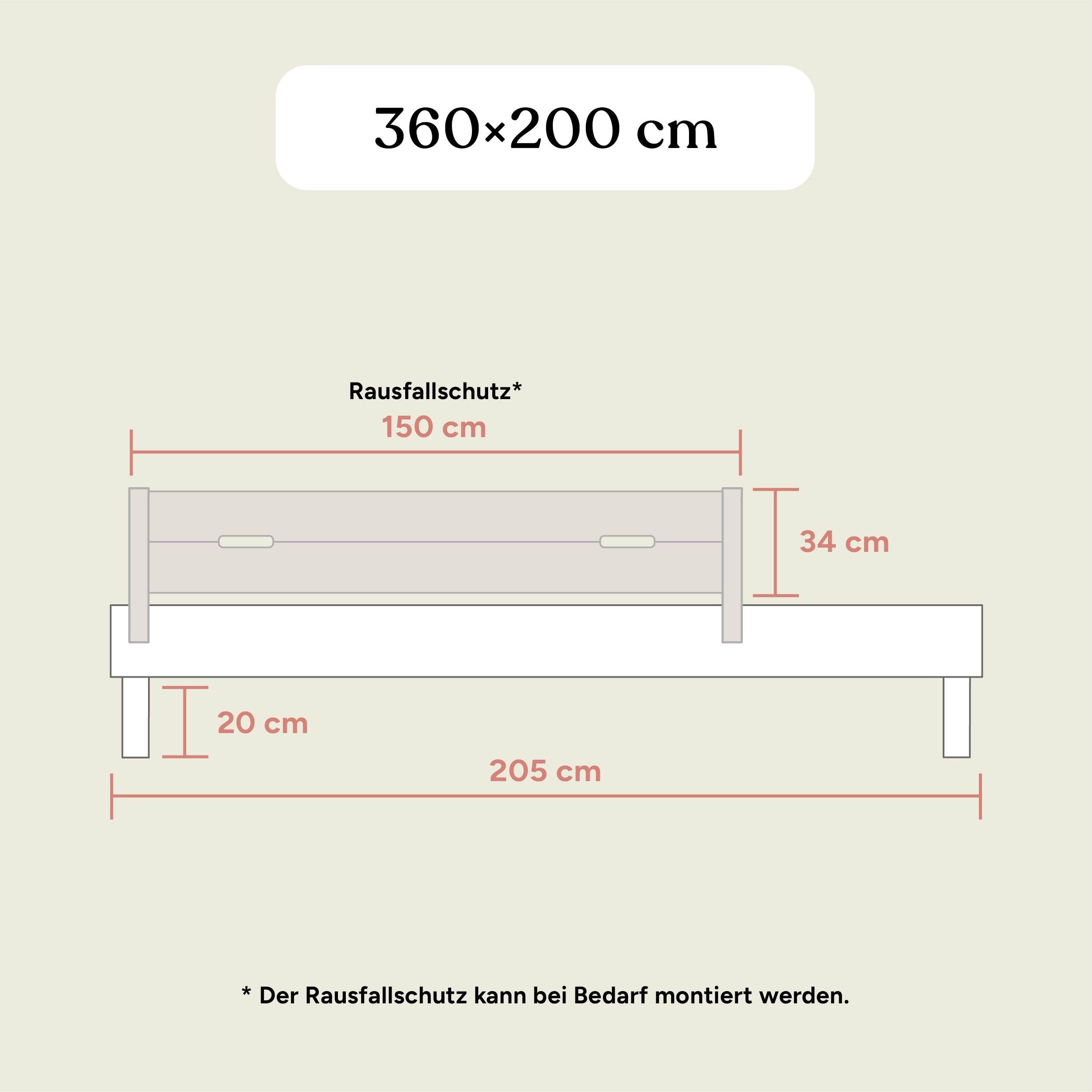 Familienbett Plano | Kiefer Natur | 360x200 cm