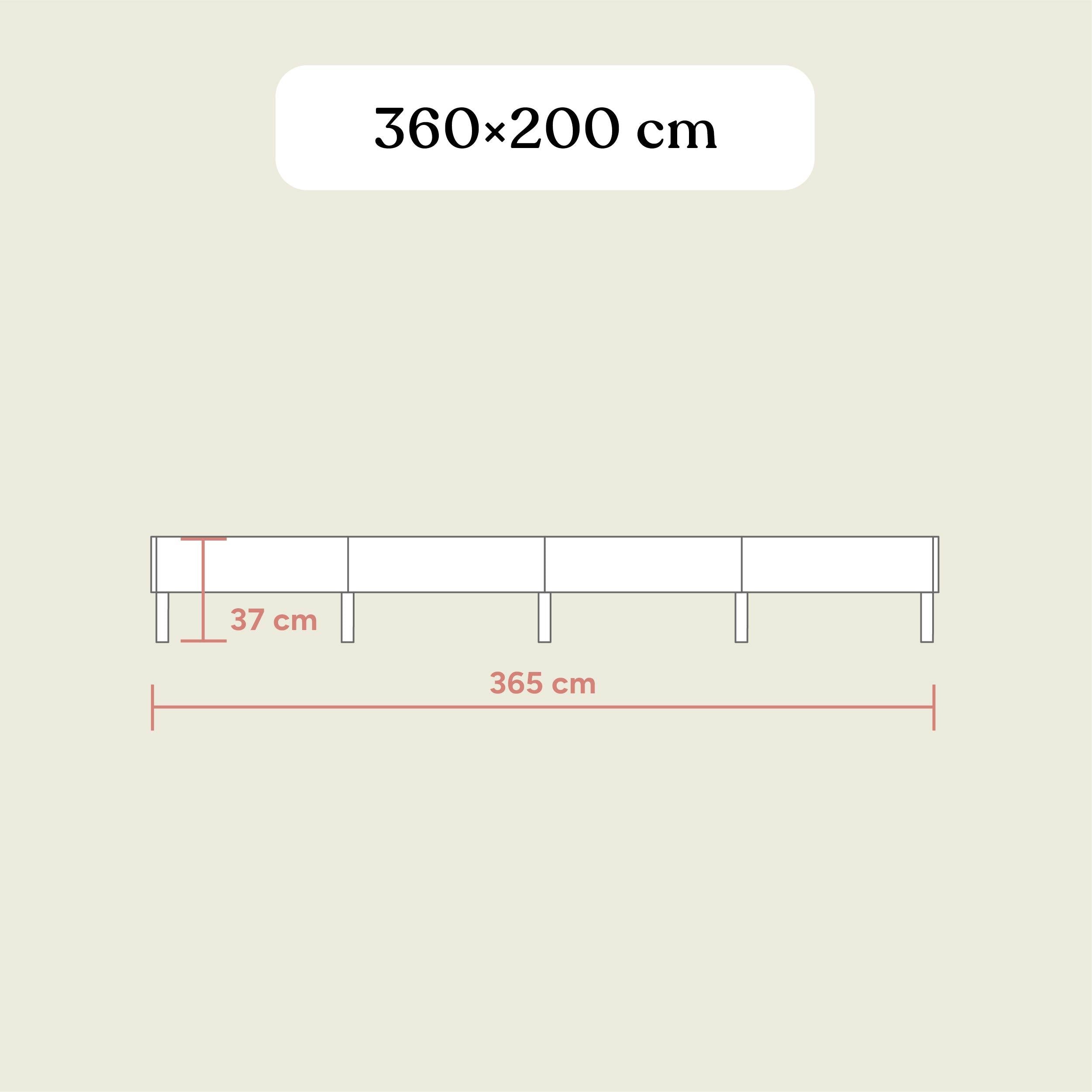 Familienbett Plano | Kiefer Natur | 360x200 cm