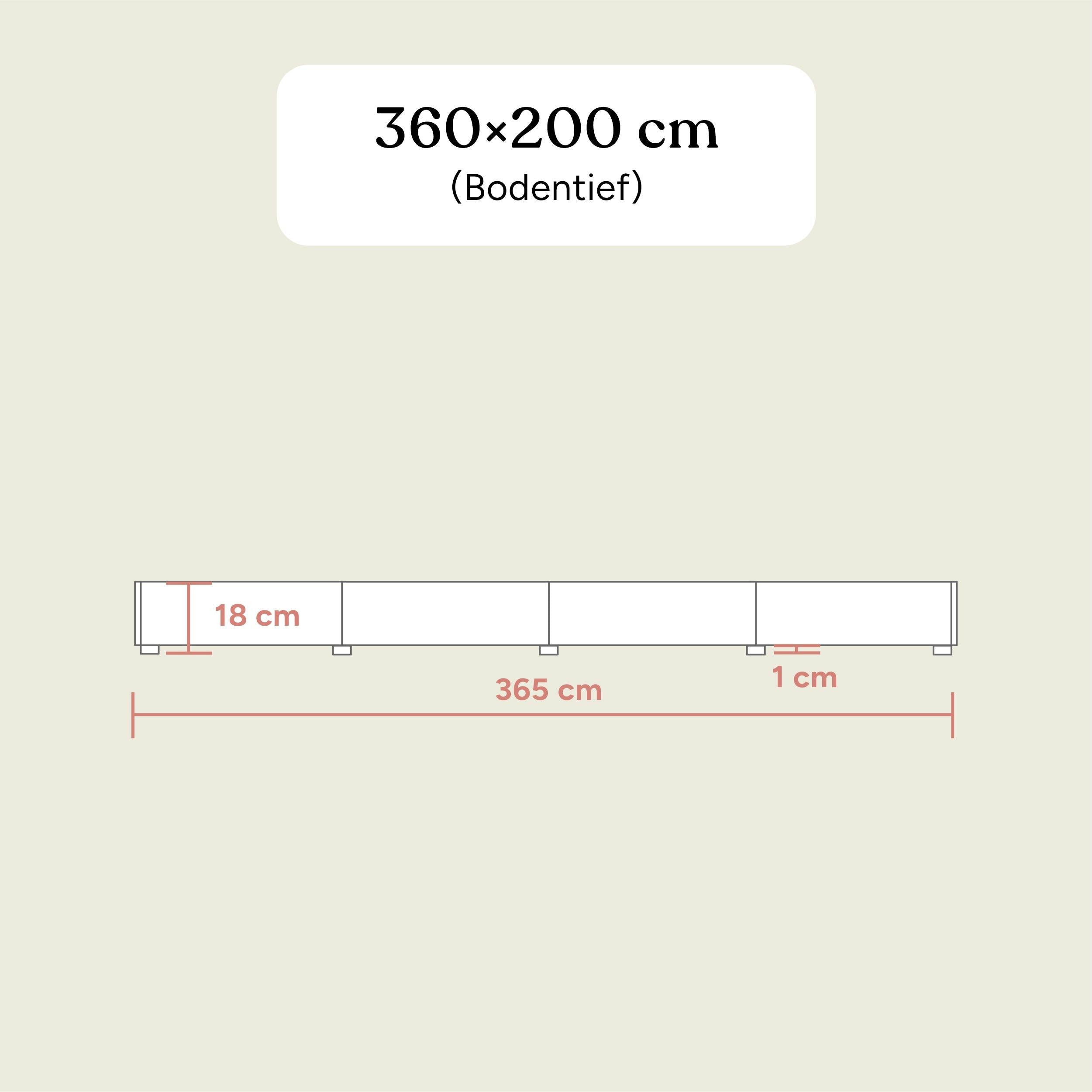 Familienbett Plano | Kiefer Natur | 360x200 cm