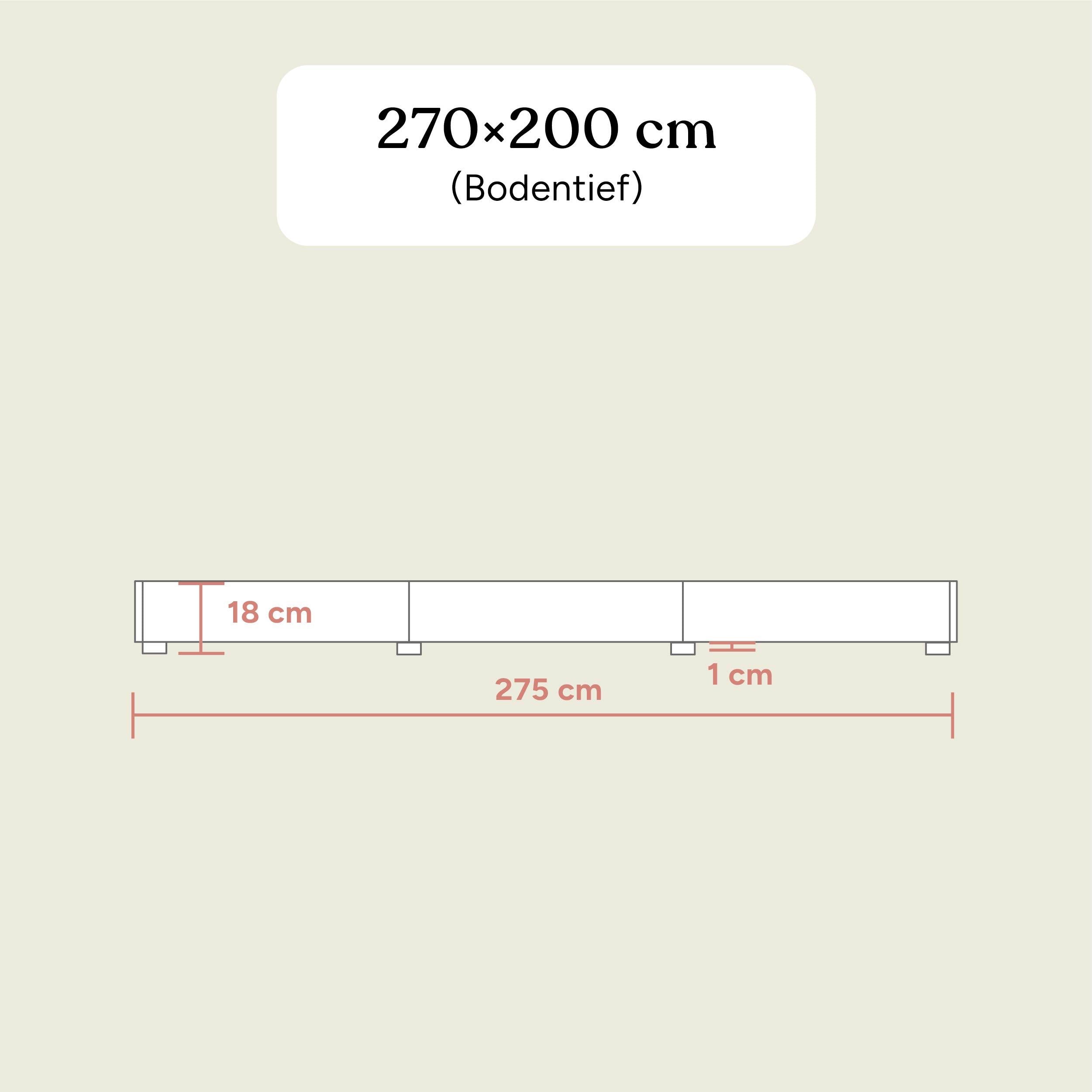 Familienbett Plano | Kiefer Weiß | 270x200 cm