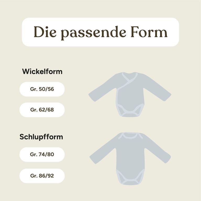 Langarm-Body Merinowolle | Hellblau | 50/56