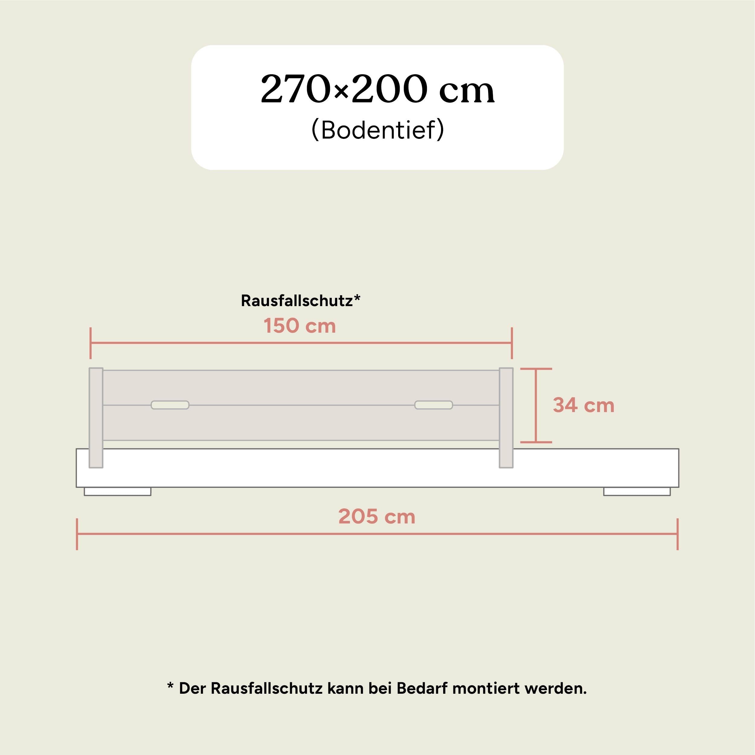 Familienbett Plano | Birke Transparent | 270x200 cm