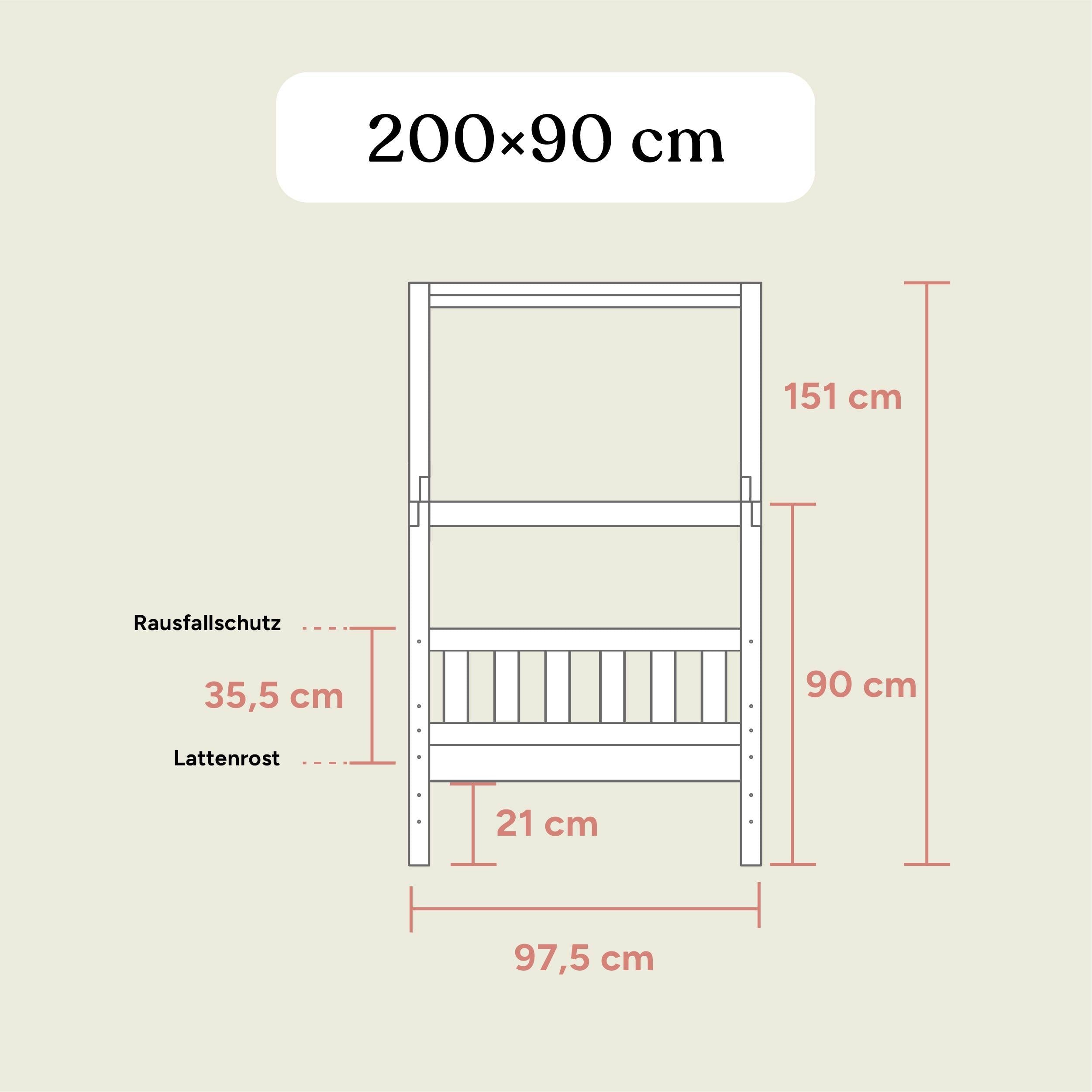 Panorama Hausbett Lille mit 2 Schubladen | 90x200 cm | Kiefer Weiß