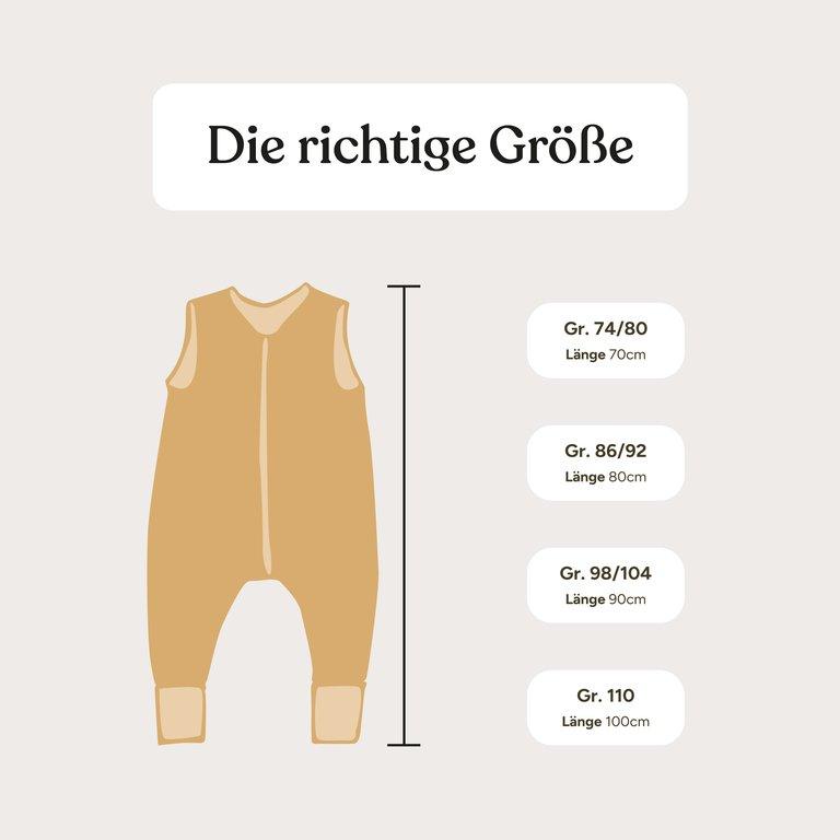 Schlafsack mit Beinen | Sommer | Musselin | 0,5 TOG | Beige Pusteblume | 70 cm