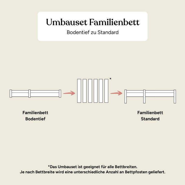 Familienbett Kiefer Natur | Umbauset 180+90 cm | Standard