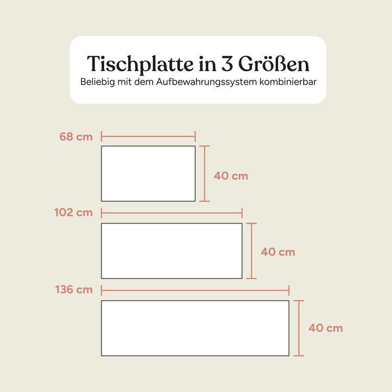 Tischplatte Aufbewahrungssystem | Buche Weiß | 68 cm