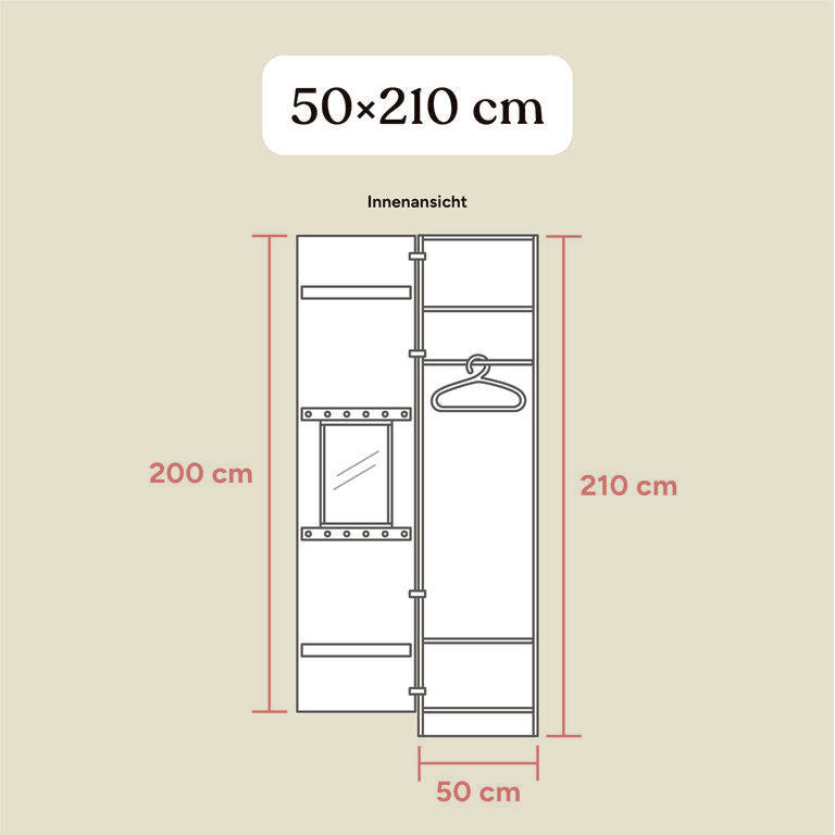 Kleiderschrank Linia | Kiefer Natur | 50 cm
