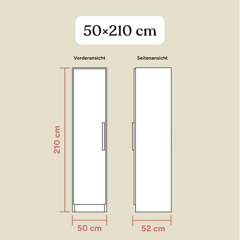 Kleiderschrank Linia | Kiefer Natur | 50 cm