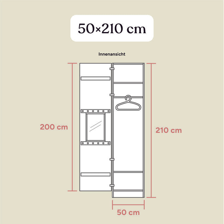 Kleiderschrank Linia | Kiefer Natur | 50 cm