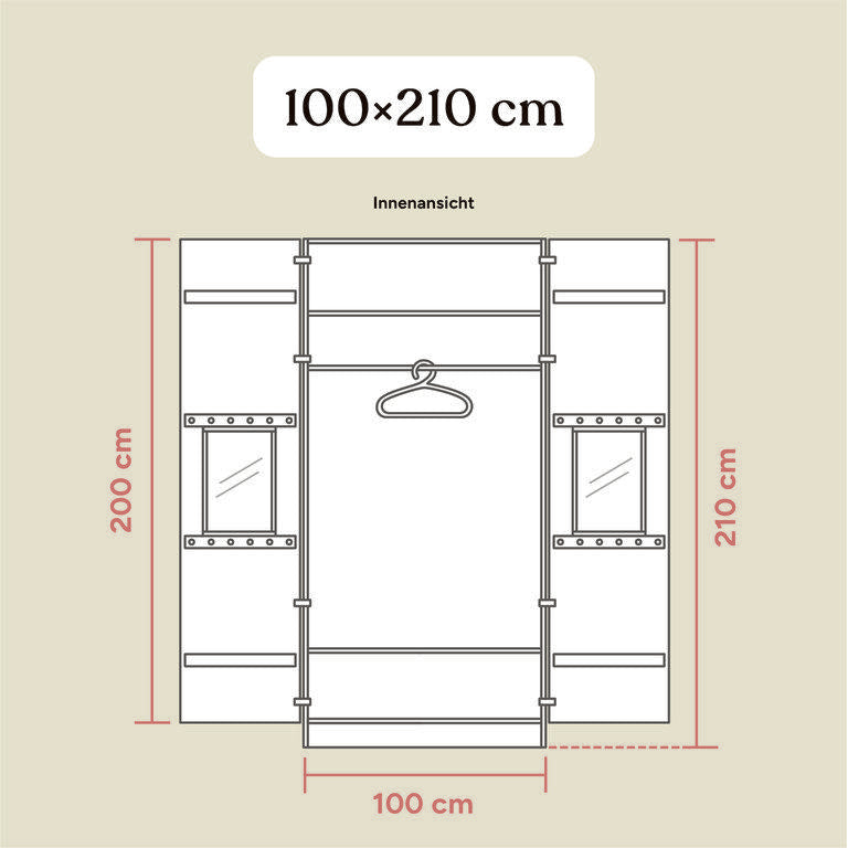 Kleiderschrank Linia | Kiefer Natur | 100 cm