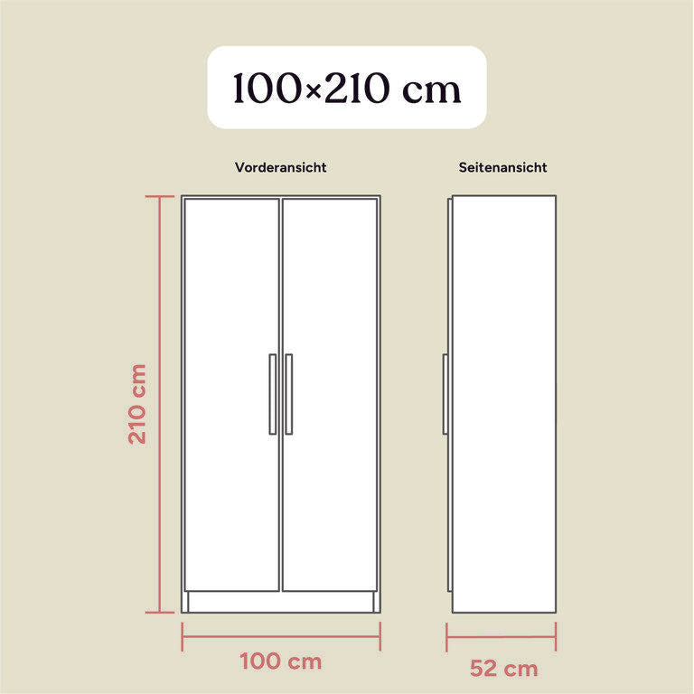 Kleiderschrank Linia | Kiefer Natur | 100 cm