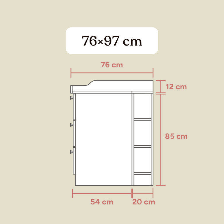 Wickelkommode Linia | Kiefer Natur | Mit 3 Schubladen
