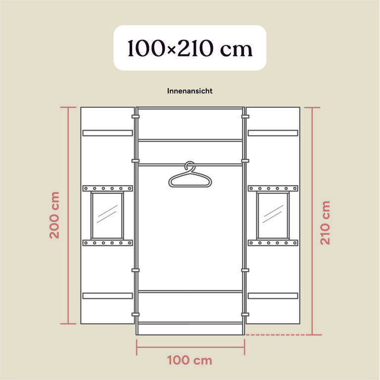 Kleiderschrank Linia | Kiefer Weiß | 100 cm