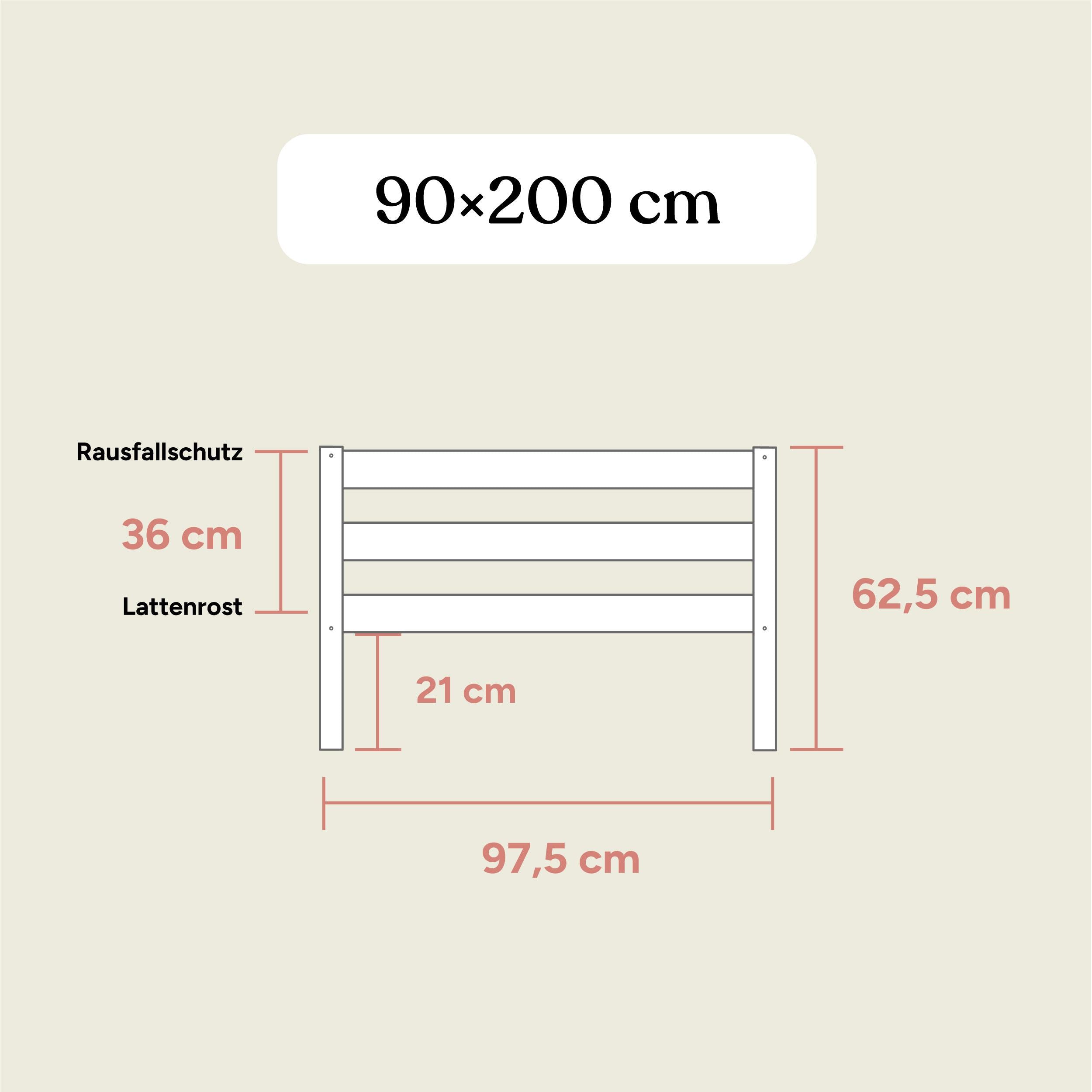 Haus- und Kinderbett Sona | 90x200 cm | Kiefer Weiß