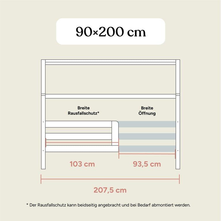 Haus- und Kinderbett Sona | 90x200 cm | Kiefer Natur