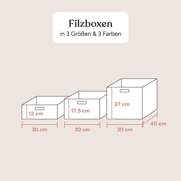 Filzbox | Weiß | Klein 12 cm hoch