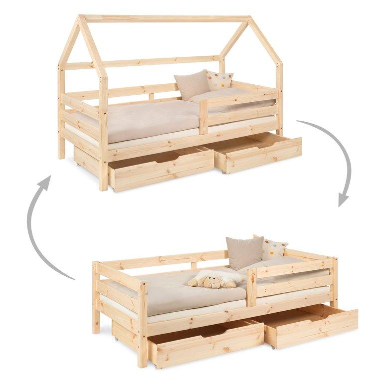Haus- & Kinderbett mit Doppelschublade