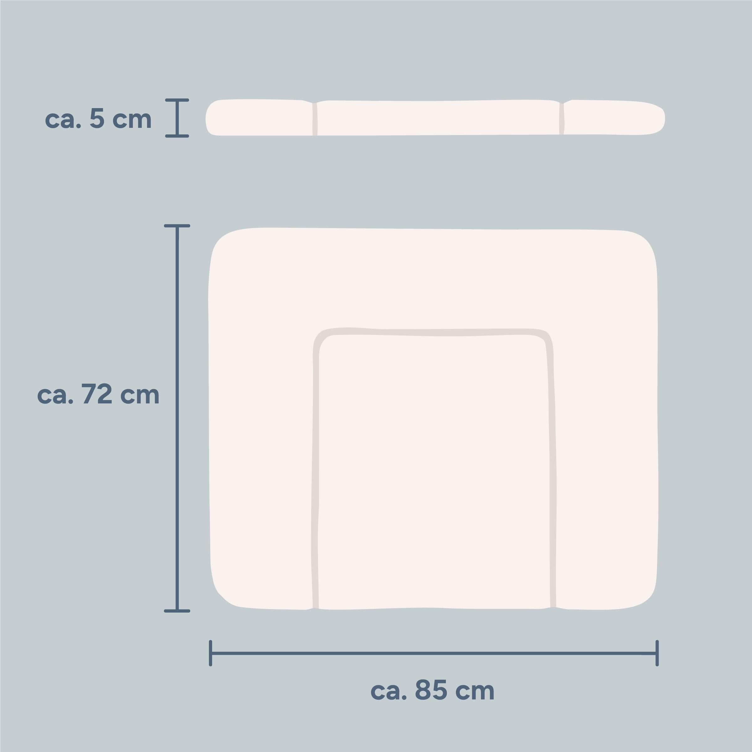 Wickelauflage | abwaschbar | Beige Regenbogen | 85x72 cm