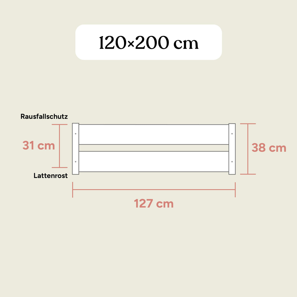 Bodenbett Nova | Buche Weiß | 120x200 cm