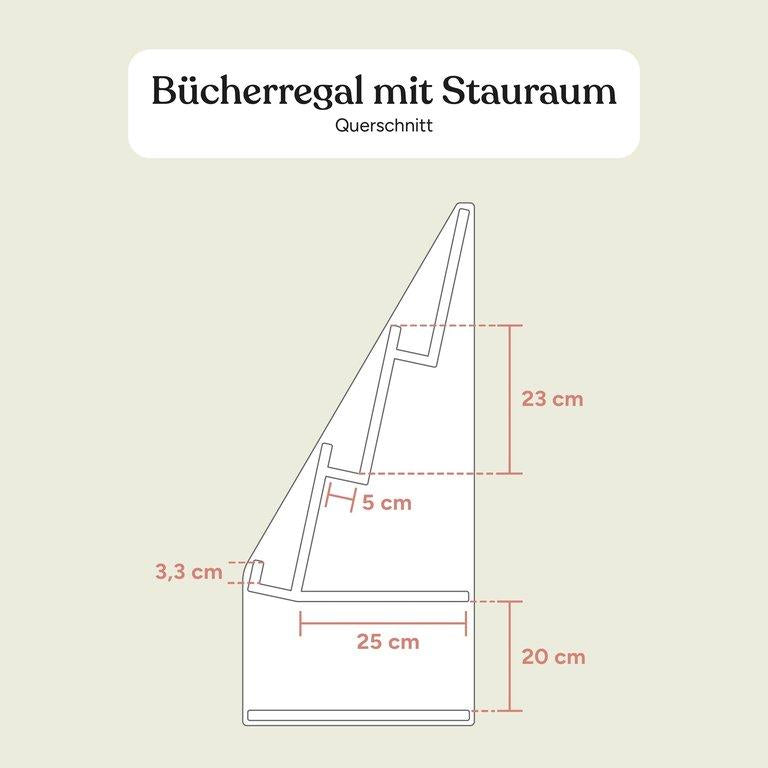 Bücherregal mit Stauraum | Kiefer Weiß | 90 cm
