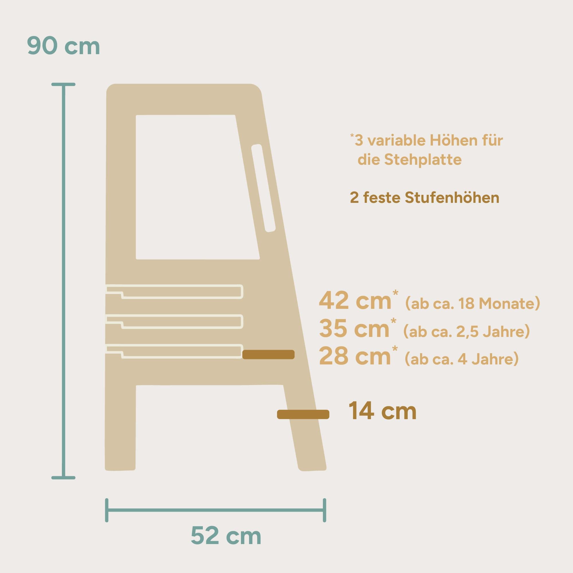 Lernturm Buche | Transparent Lackiert
