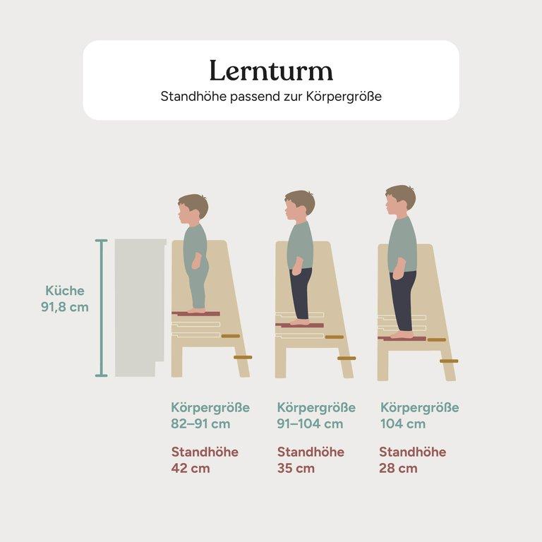 Lernturm Buche | Weiß Lackiert